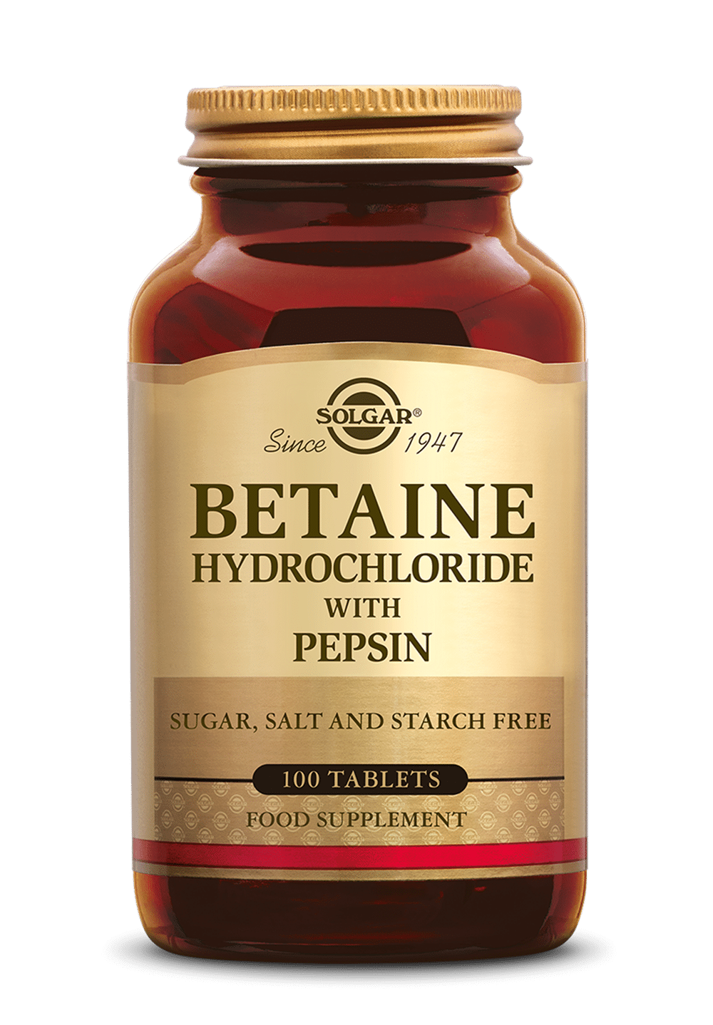 Betaine Hydrochloride with Pepsin 100 tabletten Solgar