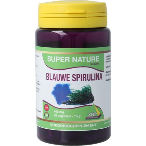 Blauwe Spirulina Puur 400mg 30 vegi-capsules SNP