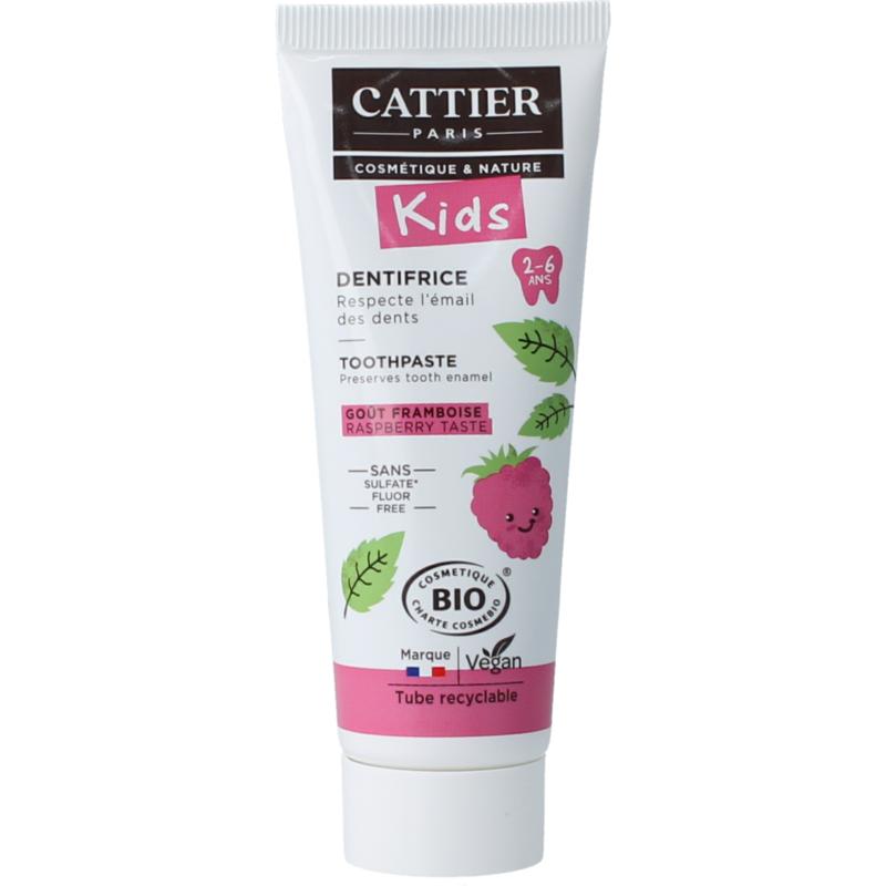 Tandpasta framboos 2-6 jaar 50 ml Cattier