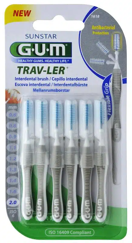 Trav-ler rager 2.0 mm (grijs) 6 stuks GUM