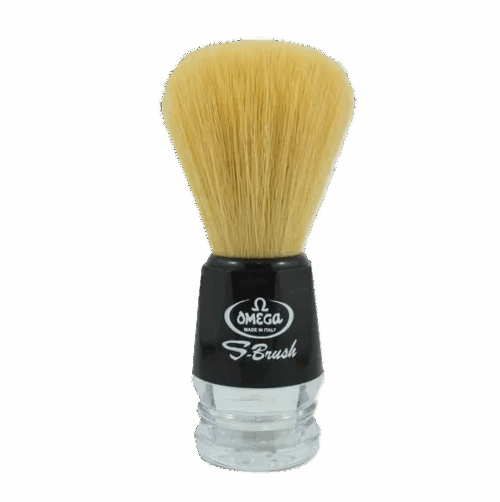 Scheerkwast varkenshaar zwart plexi-glas Omega