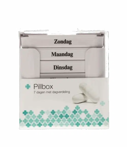 Pillendoos Week (7 boxen) 4 vakken per dag Wit Pillbox