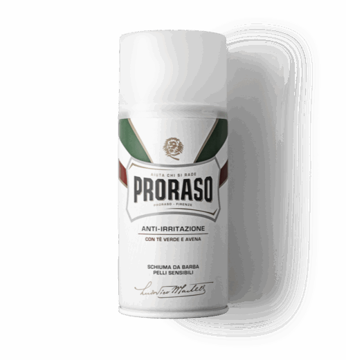 Scheerschuim met Groene thee & Haver 50 ml reisverpakking (wit) Proraso