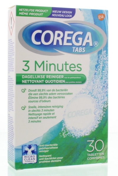 Corega Tabs 3 minuten 30 tabletten
