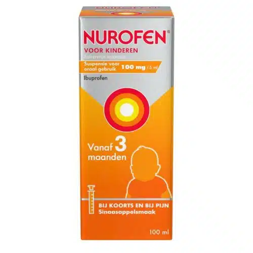 Ibuprofen Suspensie kind 100 mg/5 ml sinaasappel suikervrij 100 ml Nurofen