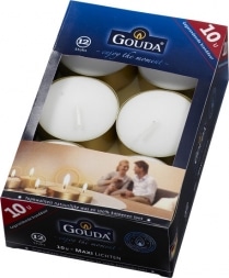 Waxinelichten maxi 10 branduren 12 stuks Gouda