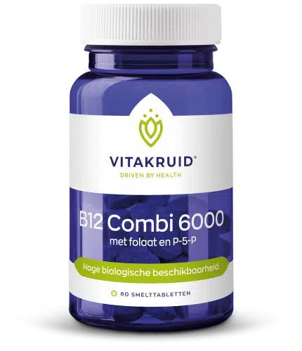 B12 Combi 6000 met folaat & P-5-P 60 tabletten Vitakruid