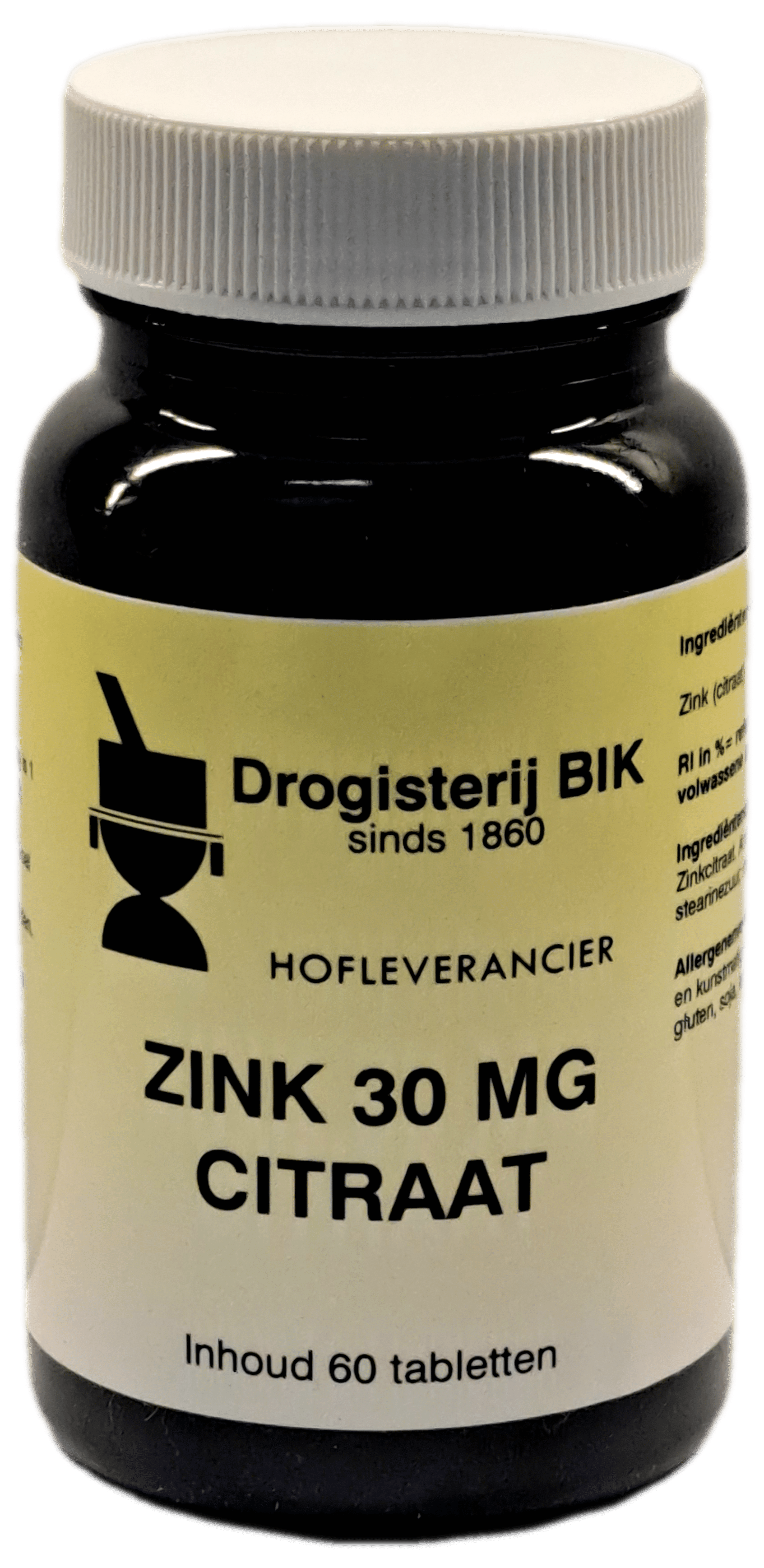 Zink citraat 30 mg 60 tabletten Bik-Bik